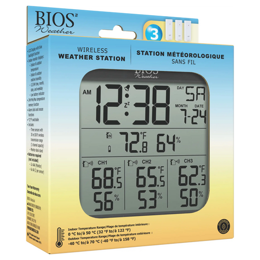 Station météorologique sans fil avec 3 capteurs
