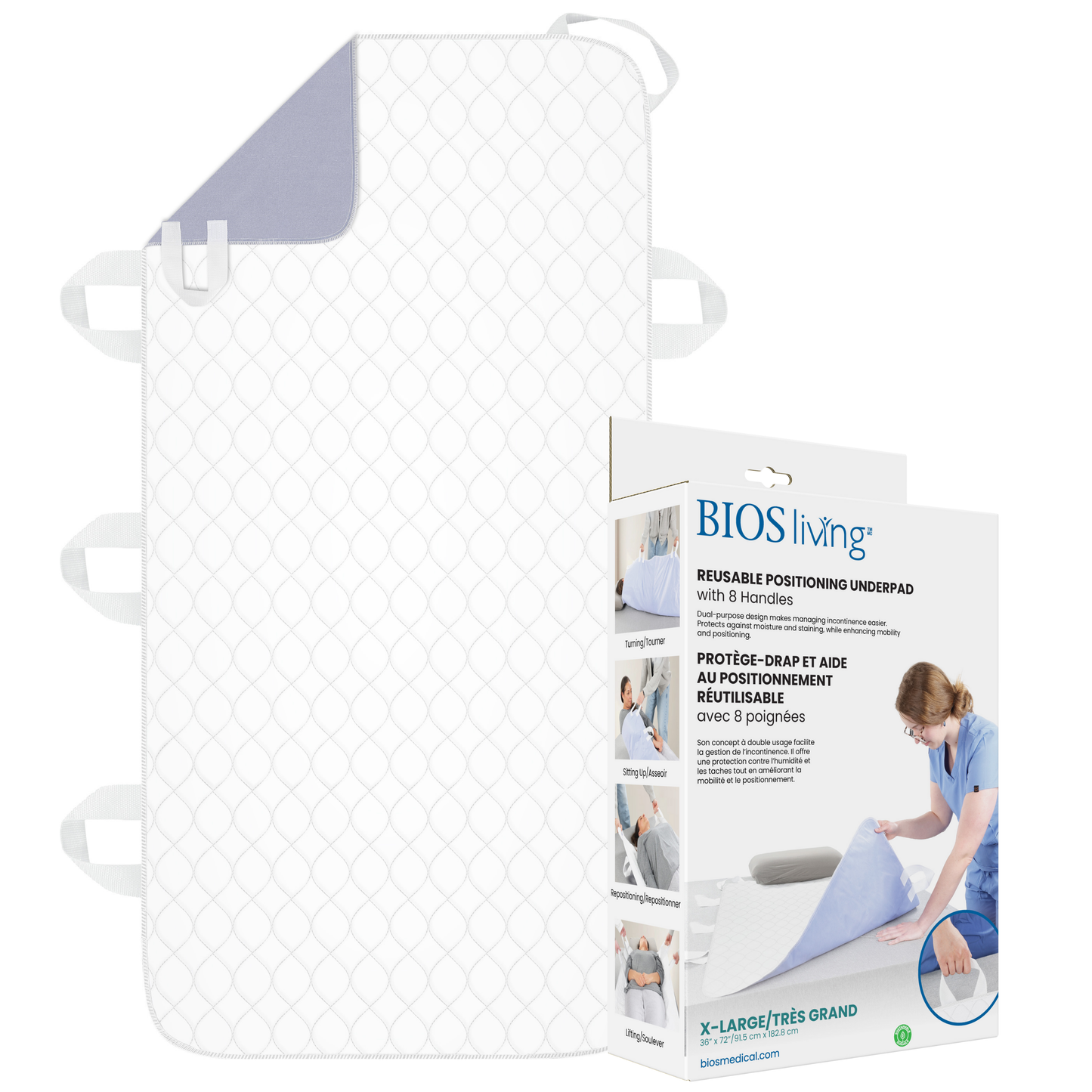 Reusable Positioning Underpad with 8 handles - X-Large