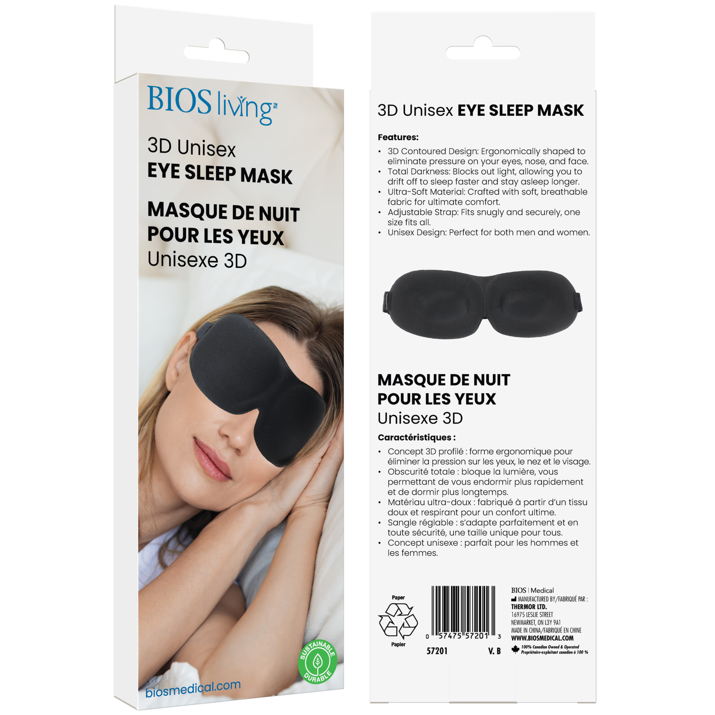 Masque de nuit pour les yeux Unisexe 3D