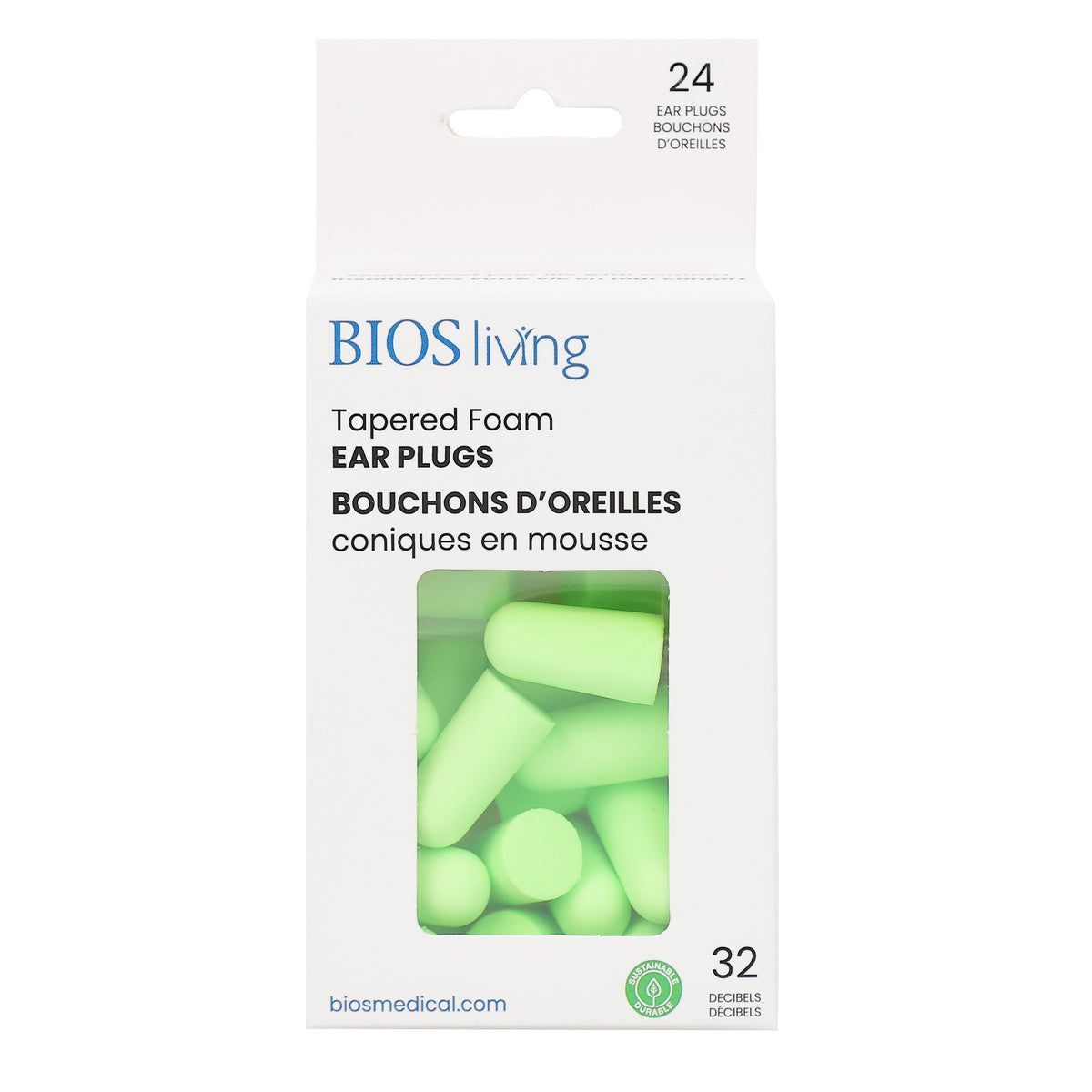 front view of the ear plugs packaging