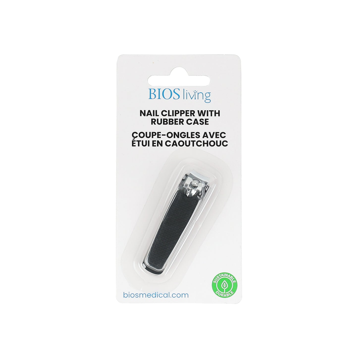 NAIL CLIPPER WITH RUBBER CASE packaging front