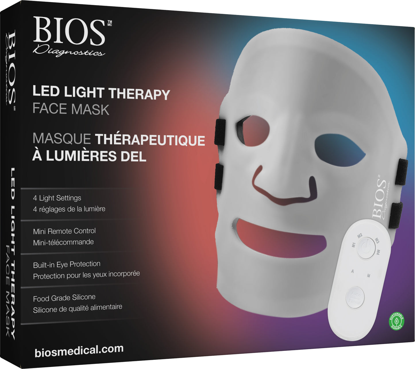 Masque thérapeutique à lumières DEL
