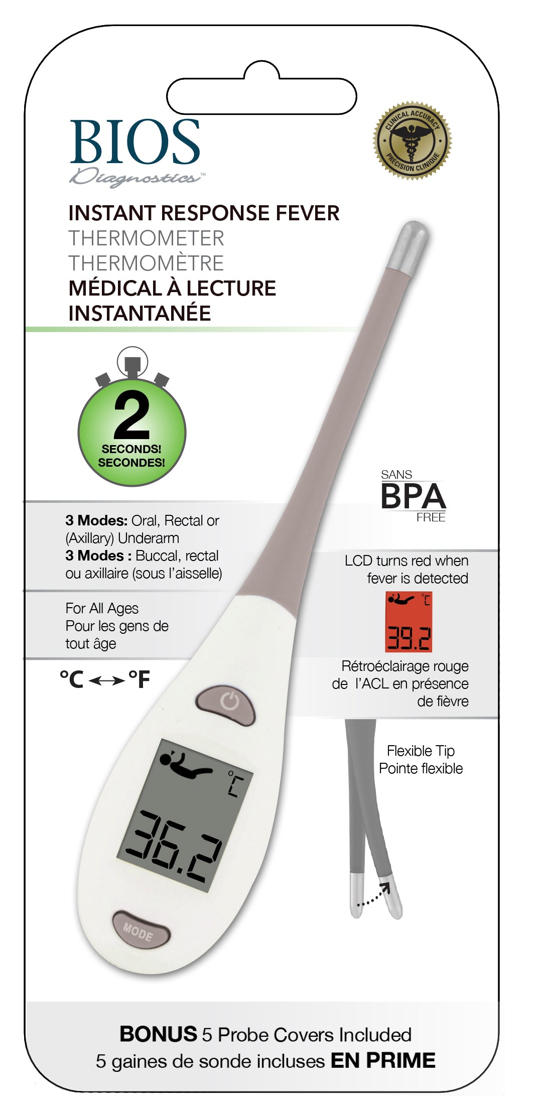 Instant Response Fever Thermometer - 2 Seconds